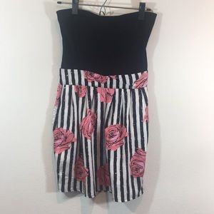 Strapless floral dress